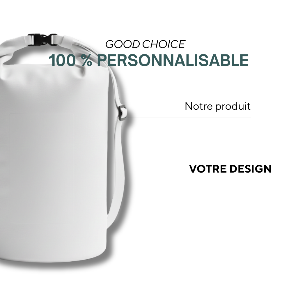 Isola 2000 | Sac étanche de 2 L en RPET avec fenêtre, design à 360°.