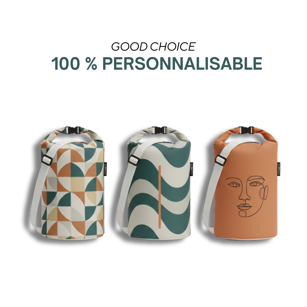 Alpe d'Huez | Sac étanche de 5 L en tissu ripstop RPET, design à 360°.