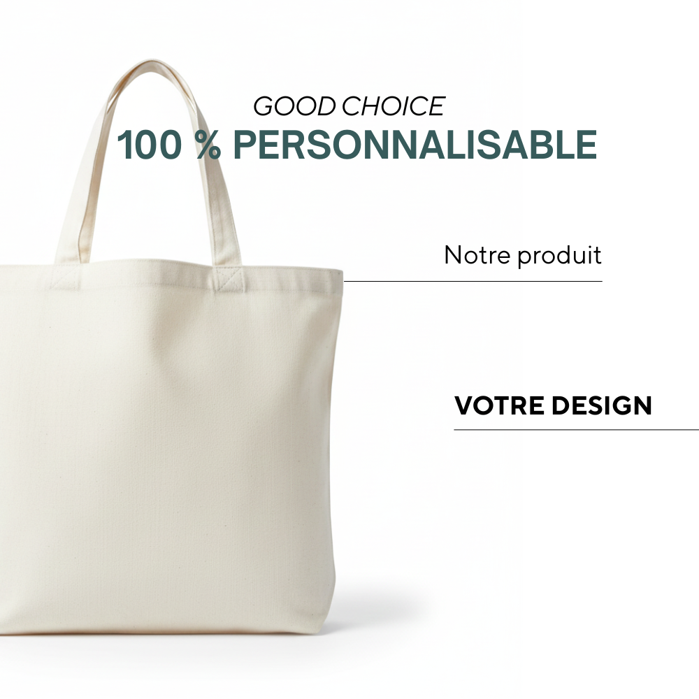 Carcassonne | Sac en coton recyclé de pré-consommation avec 10cm de fond et anses longues (38x10x42cm).