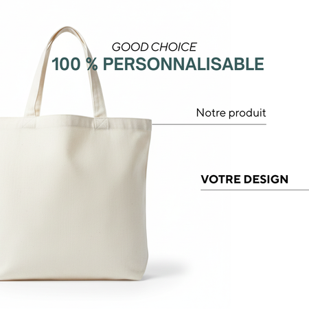 Évreux | Sac en coton recyclé de pré-consommation avec soufflets et anses longues (50x15x40cm).