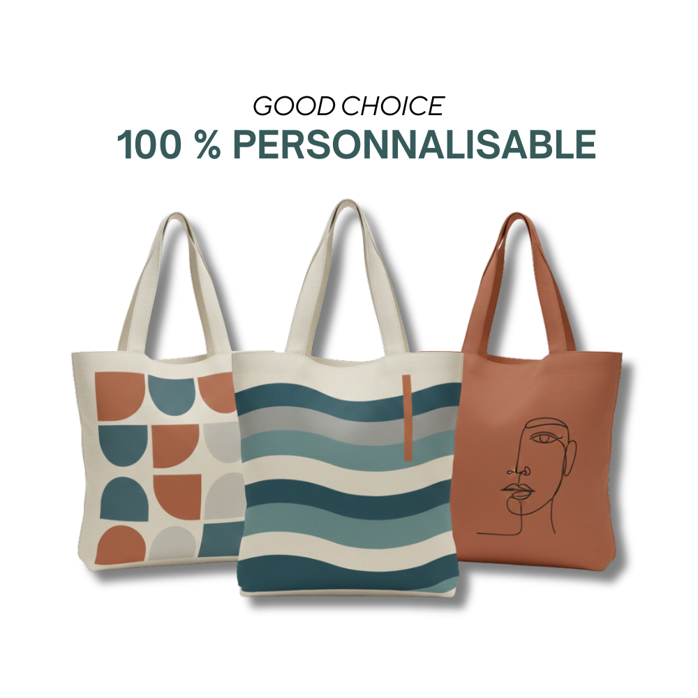 Carcassonne | Sac en coton recyclé de pré-consommation avec 10cm de fond et anses longues (38x10x42cm).