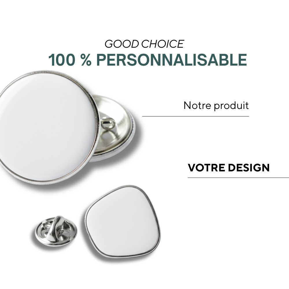 Bastia | Épinglette en bambou de forme carrée