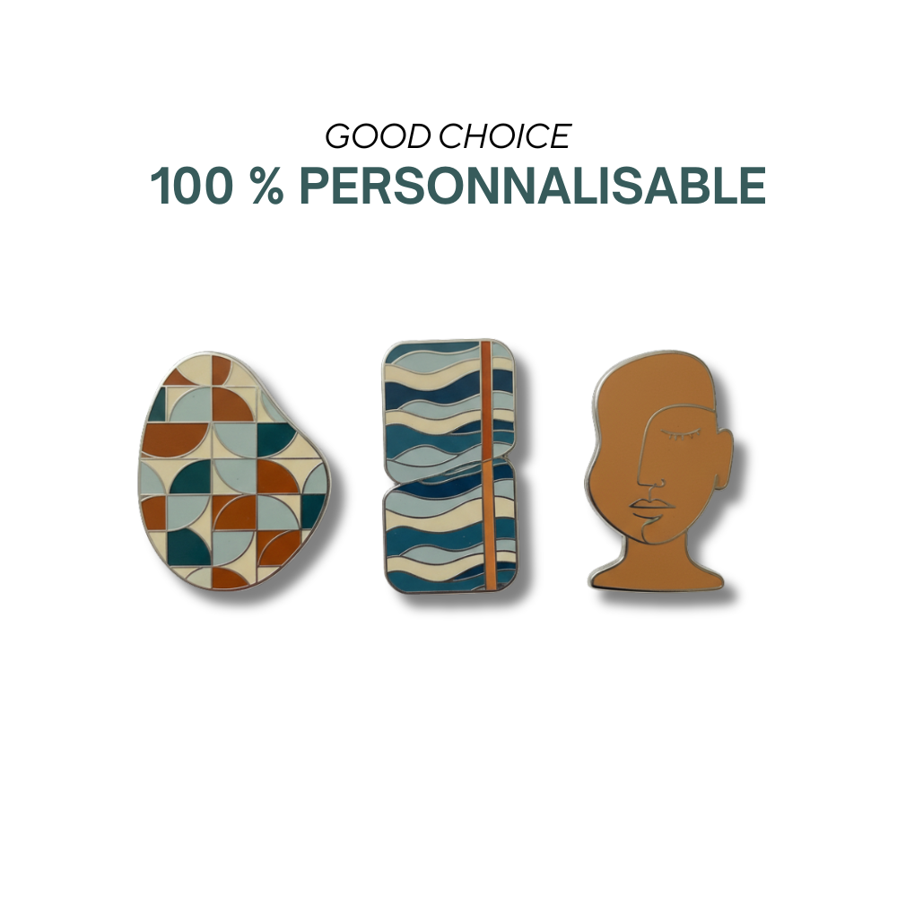 Bastia | Épinglette en bambou de forme carrée