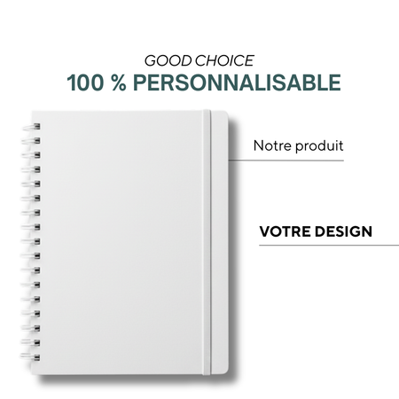 Cagliari | Cahier à couverture rigide en cuir PU de taille spéciale avec feuilles imprimées selon votre design.