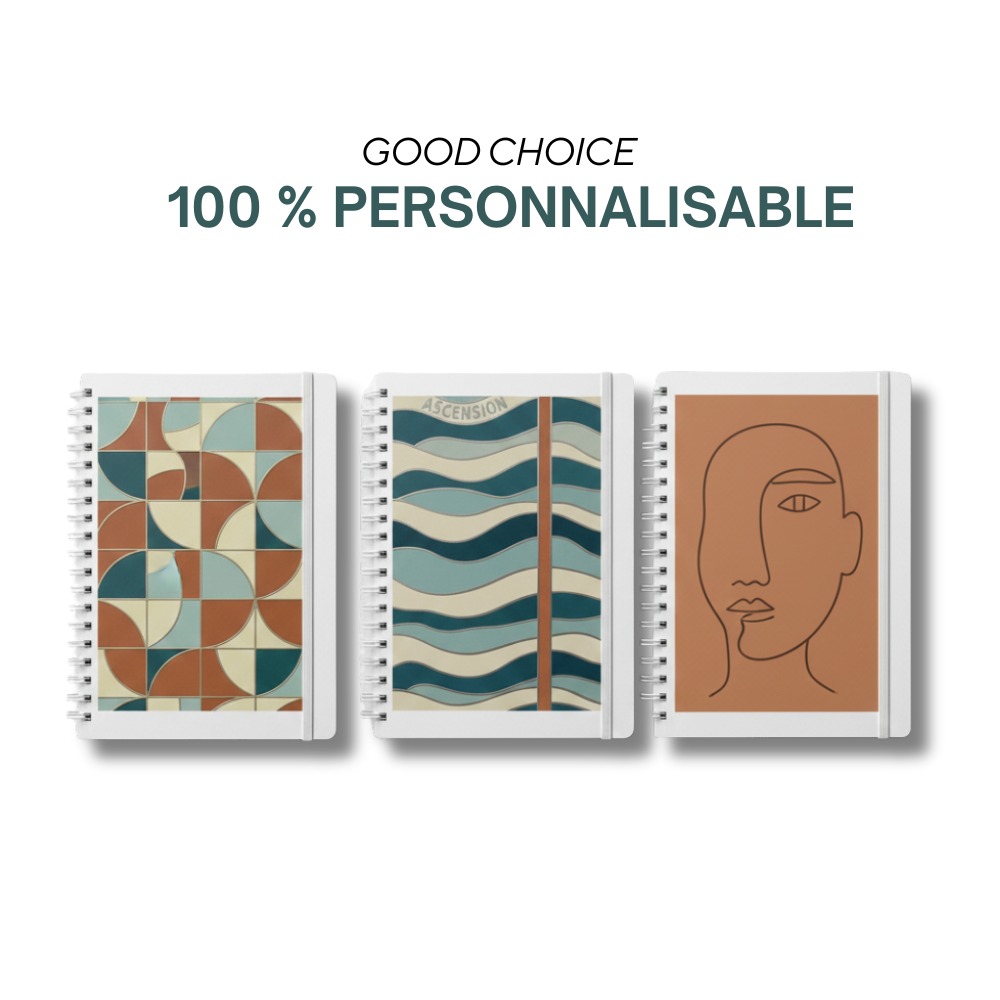 Cagliari | Cahier à couverture rigide en cuir PU de taille spéciale avec feuilles imprimées selon votre design.