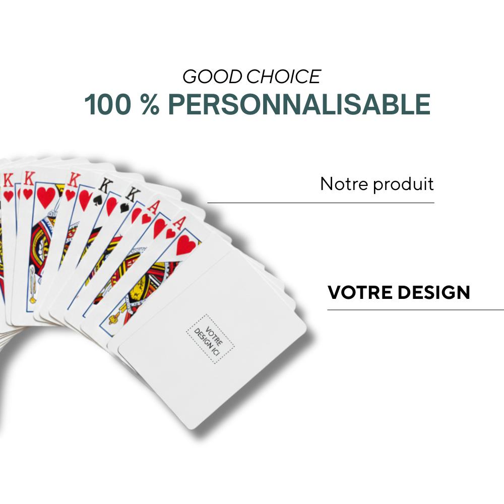 Burgos | 54 Cartes de jeu recyclées, votre dessin sur 1 face.