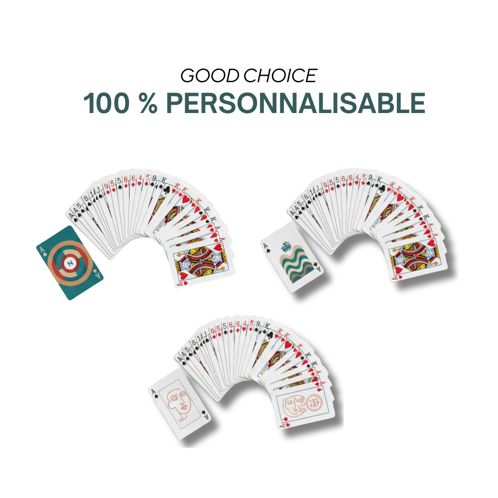 Burgos | 54 Cartes de jeu recyclées, votre dessin sur 1 face.