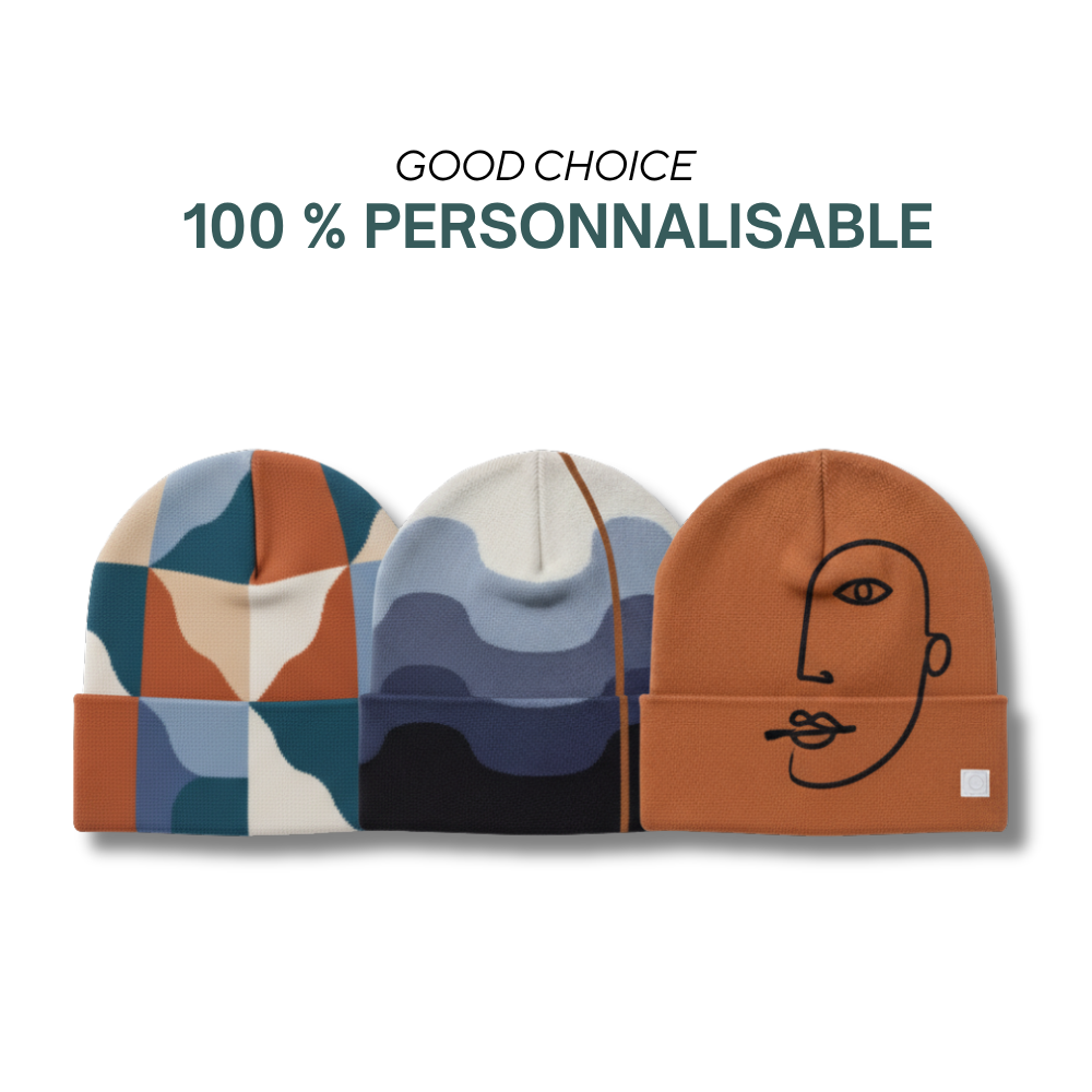 Arles | Bonnet en polyester imprimé en quadri.