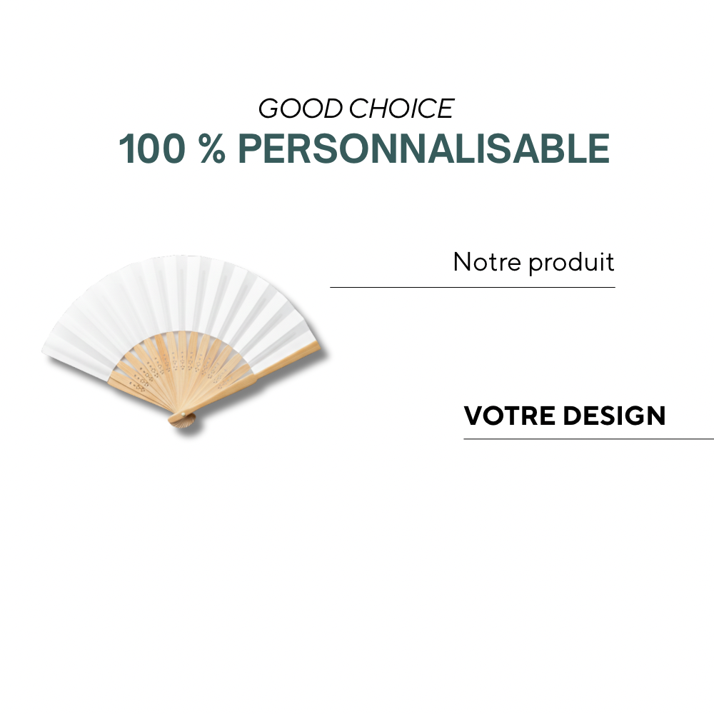 La toussuire | Eventail en bambou en quadrichromie