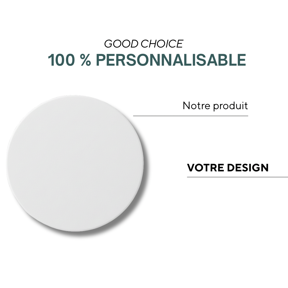 Curitiba | Sous-verre en liège de forme ronde avec votre logo imprimé