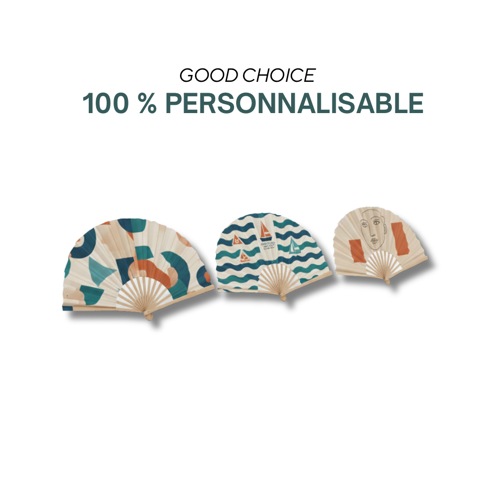 La toussuire | Eventail en bambou en quadrichromie