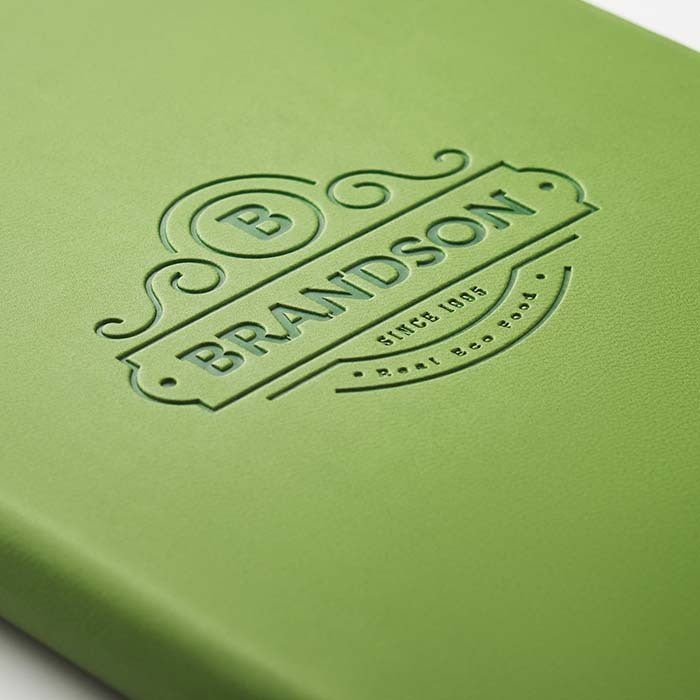 Cagliari | Cahier à couverture rigide en cuir PU de taille spéciale avec feuilles imprimées selon votre design.