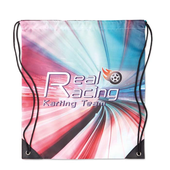 Rodez | Sac à cordon en polyester 210D avec coins en PU