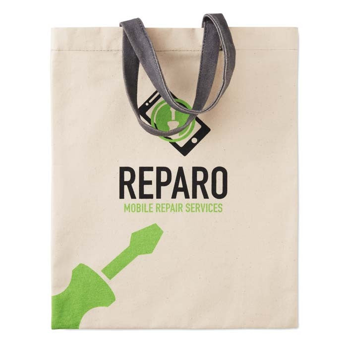 Dreux | Sac coton avec anses courtes (26x32,5cm).