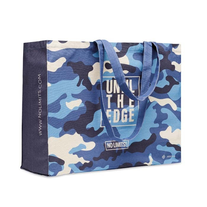 Évreux | Sac en coton recyclé de pré-consommation avec soufflets et anses longues (50x15x40cm).