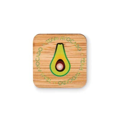 Bastia | Épinglette en bambou de forme carrée