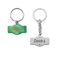 Belfort | Porte-clés en acier inoxydable de forme personnalisée avec doming en quadrichromie