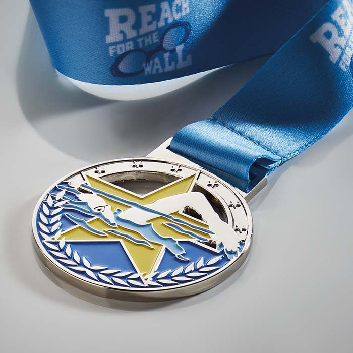 Niort | Médaille en alliage de zinc avec motif en émail doux. Rubans cousus en boucle.