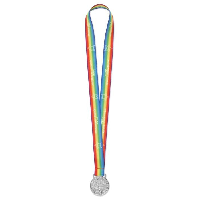 Vichy | Médaille en relief en alliage de zinc avec rubans cousus en boucle.