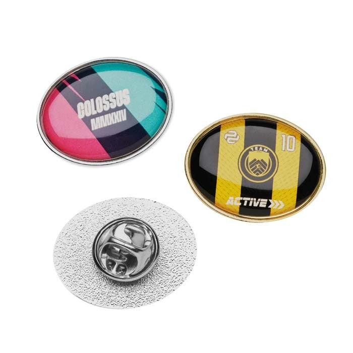 Cognac | Pins oval en métal avec doming