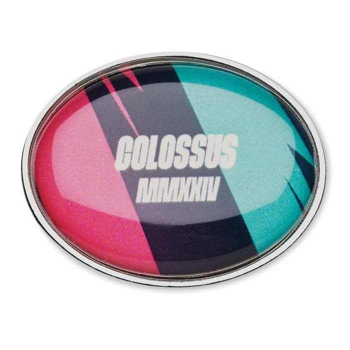 Cognac | Pins oval en métal avec doming