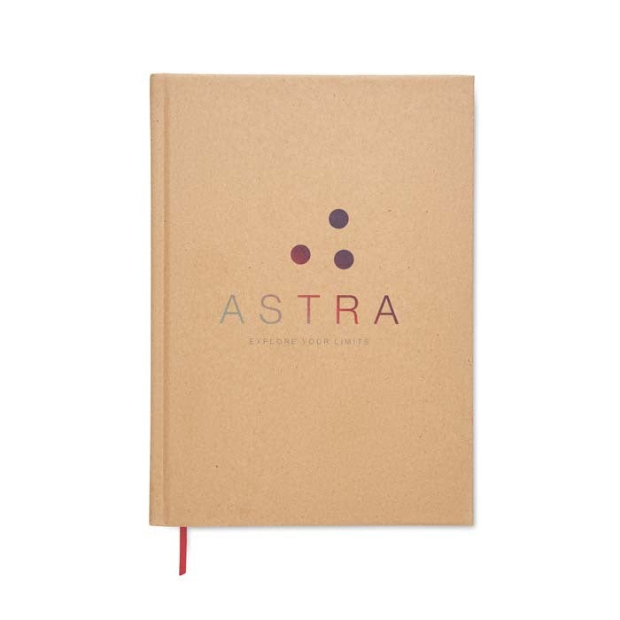 Verona | Carnet à couverture rigide en papier recyclé A5 avec feuilles imprimées selon votre design.