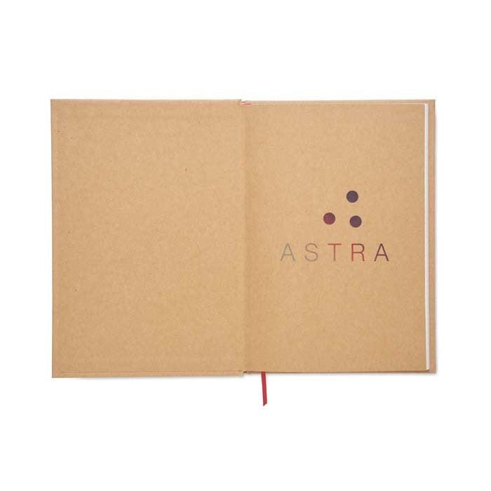 Verona | Carnet à couverture rigide en papier recyclé A5 avec feuilles imprimées selon votre design.