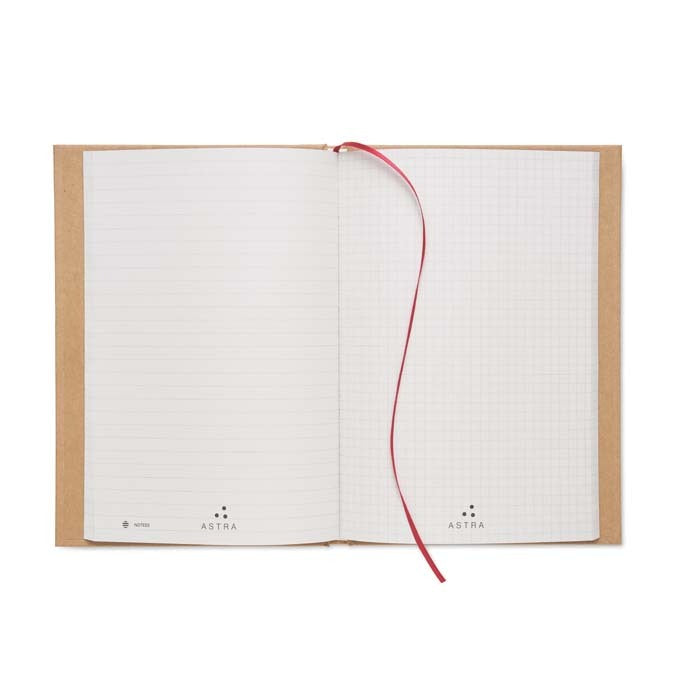 Verona | Carnet à couverture rigide en papier recyclé A5 avec feuilles imprimées selon votre design.