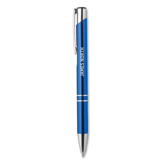 Mexico | Stylo bille rétractable en aluminium. Encre bleue